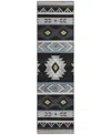 D Style Phoenix Ph3 2'3" X 7'6" Runner Area Rug In Black