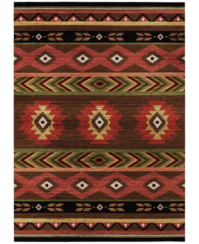 D Style Phoenix Ph3 5' X 7'6" Area Rug In Chocolate