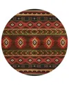D Style Phoenix Ph3 8' X 8' Round Area Rug In Chocolate