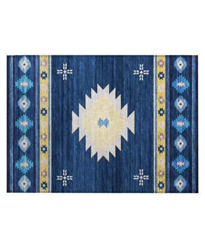 D Style Phoenix Ph4 1'8" X 2'6" Area Rug In Navy