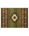 D Style Phoenix Ph4 1'8" X 2'6" Area Rug In Olive