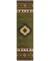 D Style Phoenix Ph4 2'3" X 7'6" Runner Area Rug In Olive