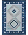 D Style Phoenix Washable Ph2 3' X 5' Area Rug In Denim