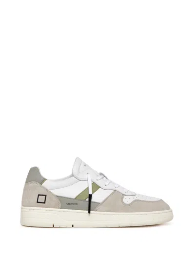 Date Court 2.0 Sneaker In Leather And Suede In White Sage