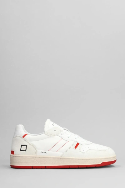 D.a.t.e. Court 2.0 Sneakers In White Leather And Fabric In Neutrals