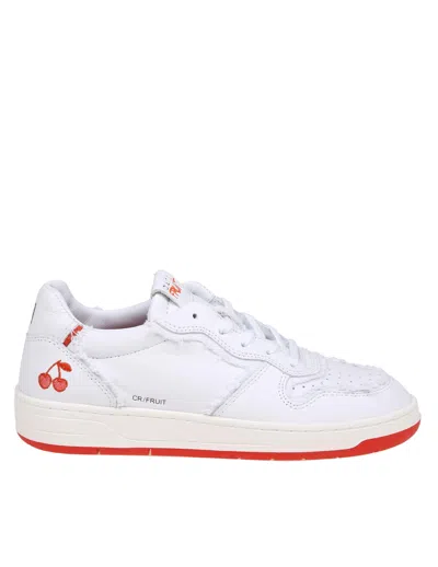 D.a.t.e. Court Sneakers In White Leather In Cherry