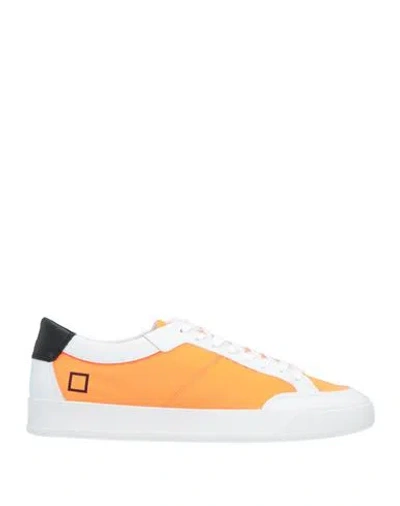 Date D. A.t. E. Man Sneakers Orange Size 9 Textile Fibers, Soft Leather