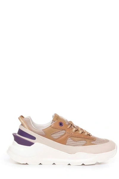 Date Fuga Sneakers In Beige Leather And Fabric