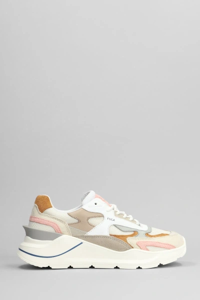 Date Fuga Sneakers In Beige Suede And Fabric