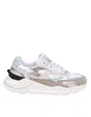 DATE FUGA SNEAKERS IN WHITE/ CREAM LEATHER AND SUEDE