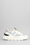 DATE FUGA SNEAKERS IN WHITE LEATHER AND FABRIC