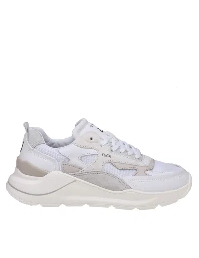 D.a.t.e. Fuga Sneakers In White Leather And Fabric