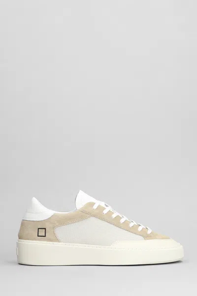 Date Levante Dragon Sneakers In Beige Suede And Fabric