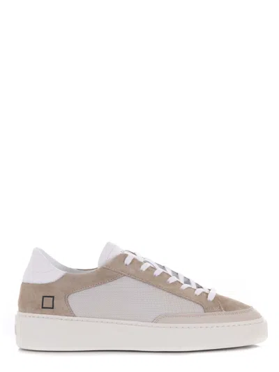 D.a.t.e. Sneakers Uomo  Levante Dragon In Pelle Scamosciata E Tela Di Nylon Disponibile Store Scafati In Beige