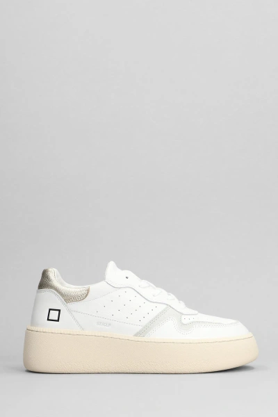 Date D.a.t.e.  Step Calf White Platinum Sneaker