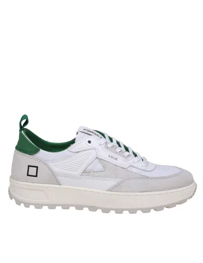 Date D.a.t.e. Suede And Nylon Sneakers In White/green