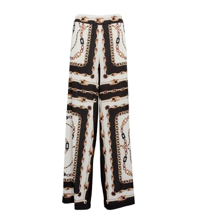D-exterior Chain Print Trousers In Black