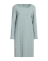 D-exterior D. Exterior Woman Mini Dress Sage Green Size M Merino Wool, Polyester In Gray