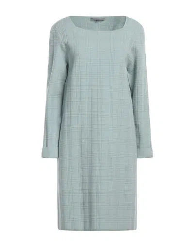 D-exterior D. Exterior Woman Mini Dress Sage Green Size M Merino Wool, Polyester In Gray