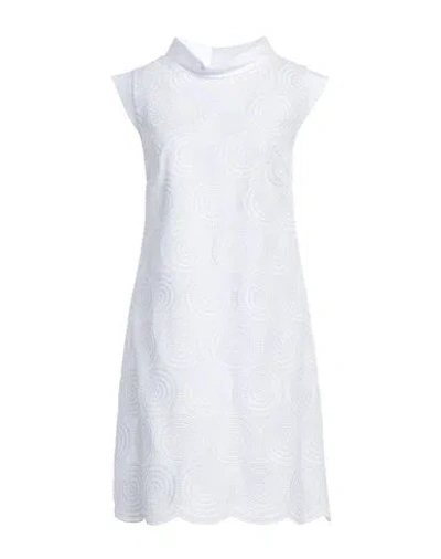 D-exterior D. Exterior Woman Mini Dress White Size 8 Polyester, Cotton