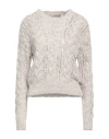 D-exterior D. Exterior Woman Sweater Beige Size L Linen, Cotton, Polyamide, Elastane