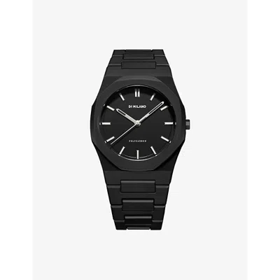 D1 MILANO BLACK POLYCARBON CLOUDBURST POLYCARBONATE QUARTZ WATCH