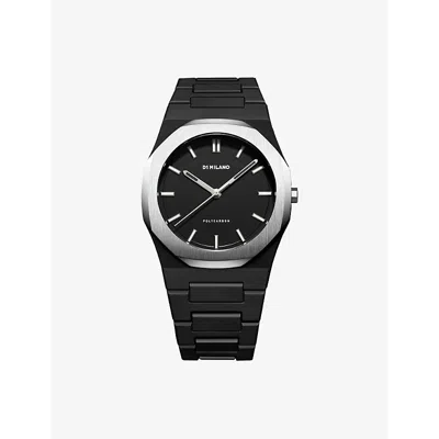 D1 Milano Black Polycarbon Moonglade Polycarbonate Quartz Watch In Silver
