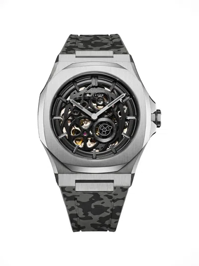 D1 Milano Camo Marvel Skeleton 41.5mm Watch In Metallic