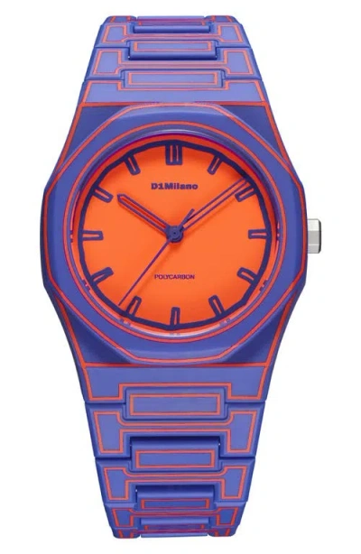 D1 Milano Electricclash Polycarbon Bracelet Watch, 37mm In Blue