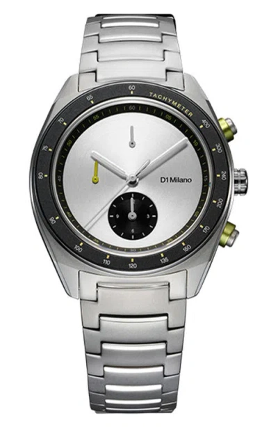 D1 MILANO D1 MILANO ESSENTIAL WHITE CHRONOGRAPH BRACELET WATCH, 40MM