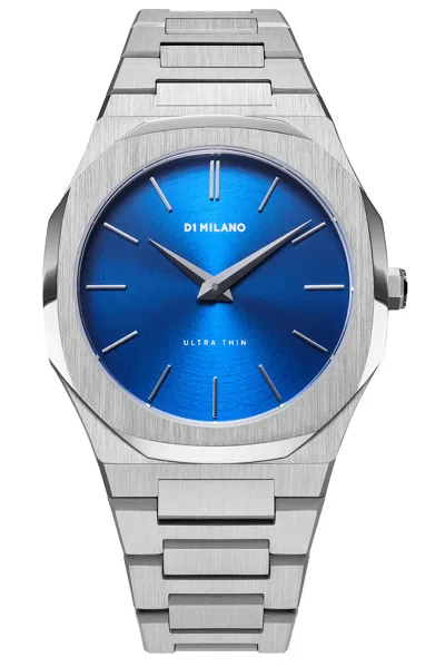 D1 Milano Watch Ultra Thin Bracelet 40 Mm In Blue/silver