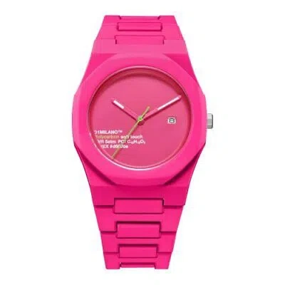 Pre-owned D1 Milano [] Men's Watch Pcbj32 Polycarbonate 40.5mm Hot Pink