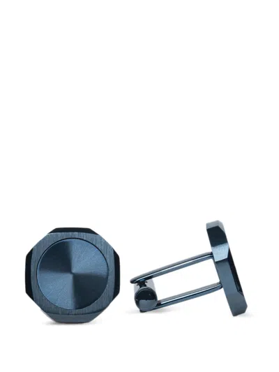 D1 Milano Octagonal Sunray-brushed Cufflinks In Blue
