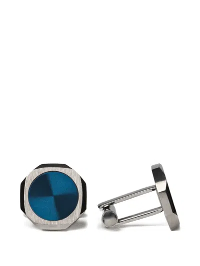 D1 Milano Octagonal Sunray-dial Cufflinks In Blue