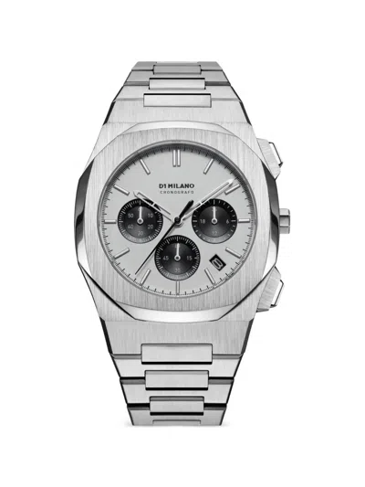 D1 Milano Panda Chronograph 41.5mm Watch In Metallic
