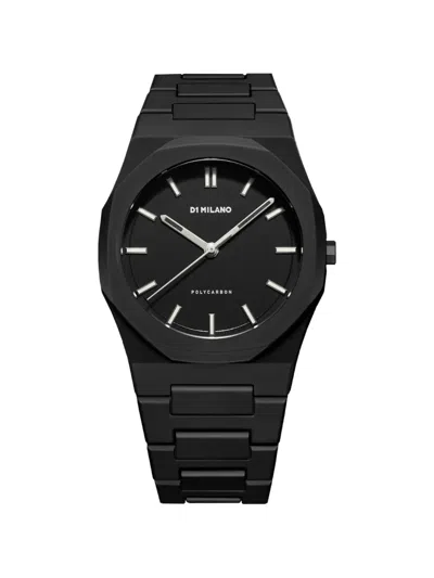 D1 Milano Black Polycarbon Cloudburst Polycarbonate Quartz Watch In Silver