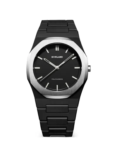 D1 Milano Black Polycarbon Moonglade Polycarbonate Quartz Watch In Silver