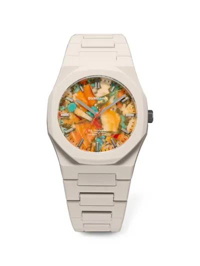 D1 Milano Polycarbon Mosaic Essence 37mm Watch In Multi