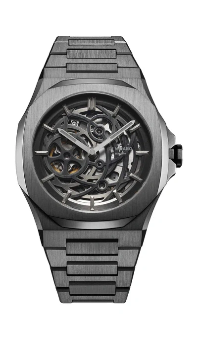 D1 Milano Skeleton Bracelet 41.5mm Watch In Black