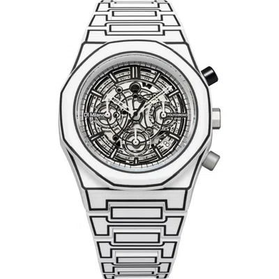 D1 Milano Sketch Skeleton Chronograph Bracelet Watch, 40.5mm In Metallic
