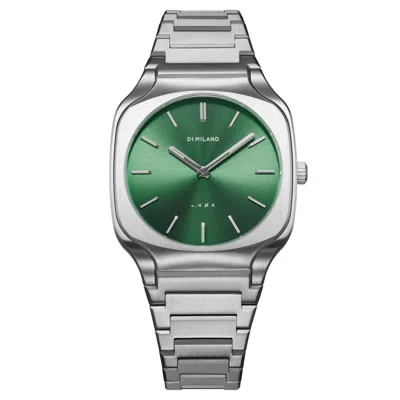D1 Milano Watch Square Bracelet 37 Mm In Green/silver