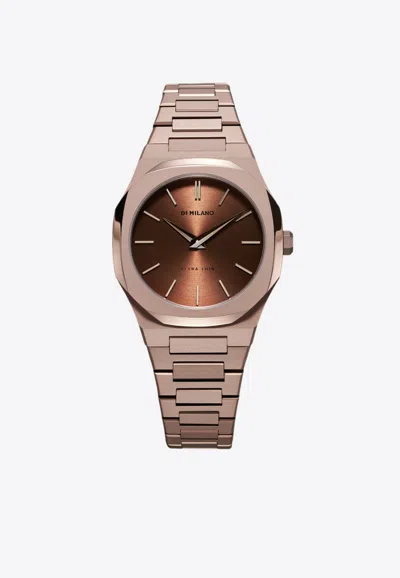 D1 Milano Stainless Steel Quartz Watch In Brown