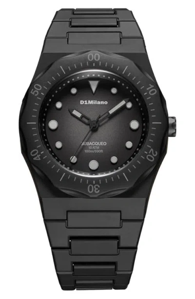 D1 Milano Subacqueo Polycarbonate Bracelet Watch, 40.5mm In Black