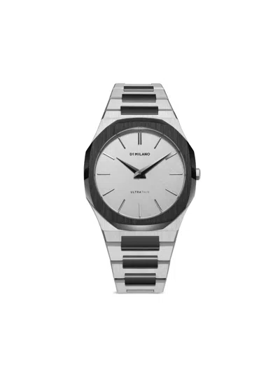 D1 Milano Watch Ultra Thin Bracelet 38mm In Gun Metal/silver