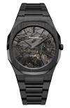 D1 Milano Black Dlc Ultra Thin Bracelet 40mm Stainless Steel Watch In Black