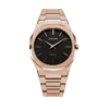 D1 Milano Watch Ultra Thin Bracelet 40 Mm In Black/rose Gold