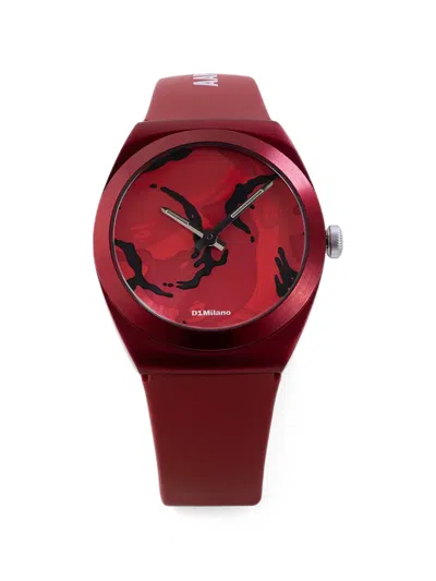 D1 Milano X Aape Round-shape 34mm Watch In Red