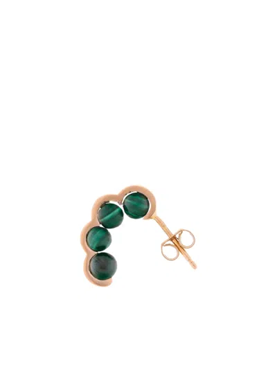 D1928 18k Rose Gold Malachite Pearl Earrings In Pink
