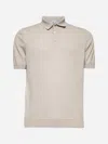 D4.0 Beige Cotton Knit Polo Shirt