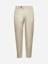 D4.0 Beige Stretch Cotton Riviera Elastic Trousers